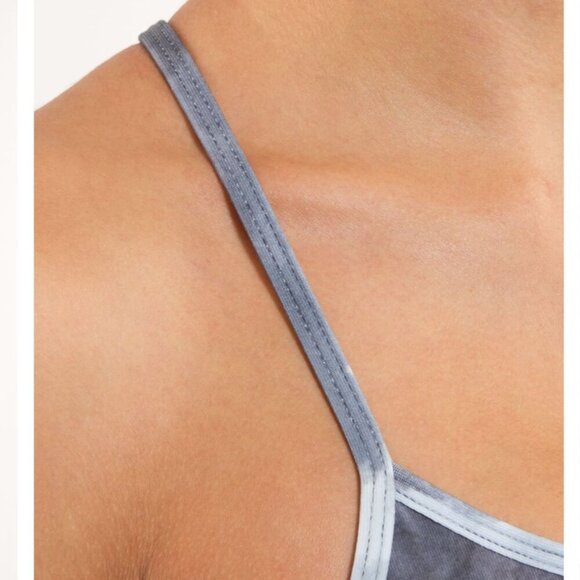 Lululemon Power Y Tank White Coal Tinted Canvas Super Women's 8 Workout Athletic - Picture 3 of 13